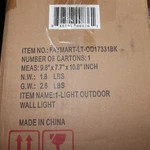 Faymart Lighting Outdoor Wall Fixture Matte Black FAYLTOD17331. Fixed Price $17.45.