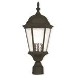 Livex Hamilton 21" 3 Light Post Top Lantern, Black/clear Water 75468-14. Fixed Price $171.96.