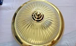 Vintage 13" Flush Mount Ceiling Light Clear Glass Dome Used/tested. Fixed Price $24.65.