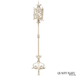 Antique French Renaissance Art Nouveau Iron Floral Lantern Pole Floor Lamp. Fixed Price $850.00.