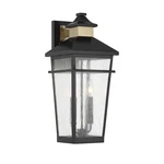 Savoy House Kingsley 2LT Outdoor Wall Lantern, Black/brass 5-714-143. Fixed Price $436.00.