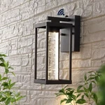 Jonathan Y Juno Black Outdoor Sconce Iron/seeded Glass With Dusk-to-dawn Sensor. Fixed Price $21.99.