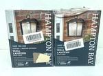 2PK Hampton Bay Ashton 1LIGHT Black Outdoor Wall Lantern Sconce Seeded Glass New. Fixed Price $57.99.