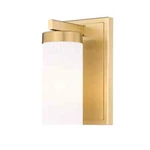 Filament Design Danica 1-LIGHT Modern Gold Wall Sconce With White Glass Shade. Fixed Price $29.95.