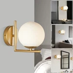 Gold Globe Glass Wall Sconce, Mid-century Modern Lamp For Bedroom. Fixed Price $27.49.