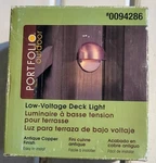 Portfolio Outdoor Low Voltage Copper Deck/fence Light New Open Box. Fixed Price $19.99.
