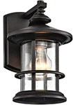 Oil Rubbed Bronze Outdoor Light Fixture Wall Mount, Clear Seedy Glass Exterior. Fixed Price $72.99.