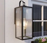 Pia Ricco 1- Light Matte Black Outdoor Wall Lantern Sconce With Clear Glasee. Fixed Price $30.99.