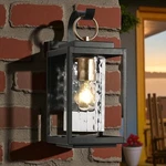 Lnc 1-LIGHT Black And Gold Outdoor Wall With Cylinder Clear Glass Shade. Fixed Price $35.98.