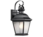 Kichler 9708BK Mount Vernon 16.75" Outdoor Wall Light Black Clear Seeded Glass. Fixed Price $116.10.