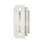 Livex Utrecht 14" Light Outdoor Wall Lantern, Nickel Accents/clear 21772-91. Fixed Price $1169.96.