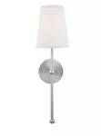 Bellevue BOWS69991CH Glenmore 21" Tall Wall Sconce With Linen Shade, Chrome. Fixed Price $29.99.