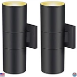 Modern Outdoor Wall Lights, Up & Down Cylinder Sconce, Waterproof, Pack 2. Fixed Price $113.98.