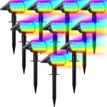 Solar Spot Lights Outdoor Color Changing, 7 MODES/10 Pack Christmas IP65 Water. Fixed Price $135.33.