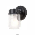 Hampton Bay 1-LIGHT Matte Black Outdoor Jelly-jar Wall Lantern Sconce Clearglass. Fixed Price $25.95.