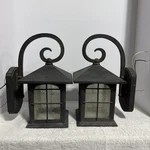 (2)HOME Decorators Collection Brimfield 1-LIGHT Outdoor Wall Lantern Aged Iron. Fixed Price $139.99.