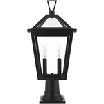 Outdoor Pole Light Fixture Ex Large Clear Glass Black Porch Walkway Lantern 22". Fixed Price $175.31.