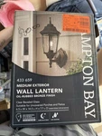 Hampton Bay Medium Outdoor Wall Lantern Oil-rubbed Bronze 433 659 Clear Glass Ul. Fixed Price $24.99.