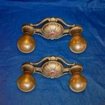 Pair Flush Mount Fixtures Rare Antique Lights Great 38B. Fixed Price $980.00.