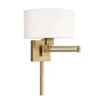 Livex Light Swing Arm Wall Lamp, Antique Brass/off White Shade 40036-01. Fixed Price $289.96.