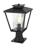 Outdoor Light Fixture Ribbed Glass Exterior Porch Pole Walkway Patio Lantern 17". Fixed Price $153.02.