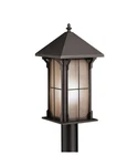 Kichler Olde Bronze Textured Linen Seedy Glass Led Exterior Post Top Light $297. Fixed Price $115.19.