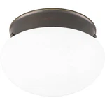 Progress Lighting 1-LIGHT Antique Bronze Flush Mount With White Glass. Fixed Price $18.92.