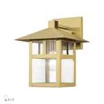 Livex Crestlake 1LT Large Outdoor Wall Lantern, Gold/clear Glass 21323-32. Fixed Price $319.96.
