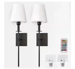 Briignite 6" 1-LIGHT Black Wall Sconce Led Vanity Bell Fabric Shade Dimmable. Fixed Price $44.93.