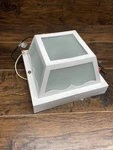 Nuvo 8.25" Carport Flush Mount Light Fixture White Square Outdoor/indoor Frosted. Fixed Price $32.05.