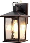 Oil Rubbed Bronze Dusk To Dawn Outdoor Wall Sconce With Ripple Glass 12. Fixed Price $73.99.