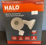 Halo 180-DEGREE 300W Motion Activated Twin Head Security Floodlight. Fixed Price $34.95.