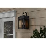 Hampton Bay 17 In. 2-LIGHT Black Outdoor Wall Fixture Clear Glass. Fixed Price $74.99.