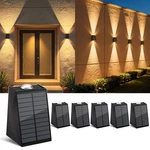6 Pack Solar Wall Lights Outdoor Waterproof Up And Down 2 Led Fence Sconce Fo.... Fixed Price $64.83.