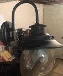 Elk Weathered Charcoal And Water Clear Glass Outdoor Light. Fixed Price $50.00.