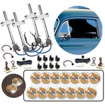 4 Door Flat Glass Power Window Kit Silver Billet Aluminum Switches Orange Light. Fixed Price $1399.95.