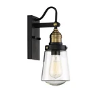 Macauley 1 Light Outdoor Wall Lantern Vintage Black With Warm Brass By Savoy. Fixed Price $286.00.