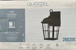 Quoizel Outdoor Wall Lantern Matte Black Seedy Glass, Wet Locations, Dimmable. Fixed Price $34.99.
