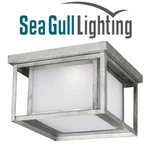 Sea Gull Hunnington 10" Led Outdoor Flush Mount, Weathered Pewter, 7903991S-57. Fixed Price $83.97.