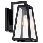Kichler Delison Light Outdoor 14"WALL Sconce, Black/clear Tempered - 49331BK. Fixed Price $214.99.