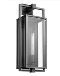 Satco / Nuvo 1 Light Large Wall Latern Matte Black Clear Beveled 60-7545. Fixed Price $130.00.