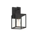 Designers Fountain Preston 11.75" 1LT Wall Lantern, Black/clear D297M-6EW-MB. Fixed Price $89.52.