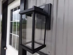 Wave Lighting Black Outdoor Wall Lantern Fixture With Clear Diffuser. Fixed Price $35.00.