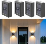 Denicmic Solar Wall Lights Outdoor Sconce Fence Lighting 4 Pack, Black. Fixed Price $43.53.