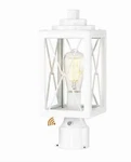 Emliviar 1-LIGHT Hardwired Outdoor Post Lantern Dusk-to-dawn White Aluminum. Fixed Price $32.99.