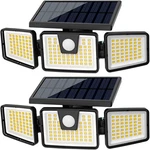 Ameritop Solar Lights Outdoor, 2 Pack Led High Brightness Three-heads, Black. Fixed Price $39.53.