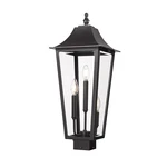 Z-lite Gannon 3LT 10" Outdoor Post/square, Black/beveled 5008PHBS-BK. Fixed Price $424.00.