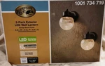2-PACK Exterior Led Wall Lantern Sandy Black Finish Hampton Bay Lights 100173471. Fixed Price $62.99.