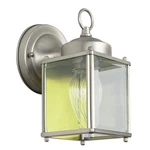 Sunset Lighting F6840-53 Outdoor Wall Sconce With Clear Beveled Satin Nickel. Fixed Price $40.99.