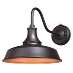 Vaxcel Dorado Outdoor 12' Wall Light, Dark Bronze, Inner Gold - T0368. Fixed Price $124.99.